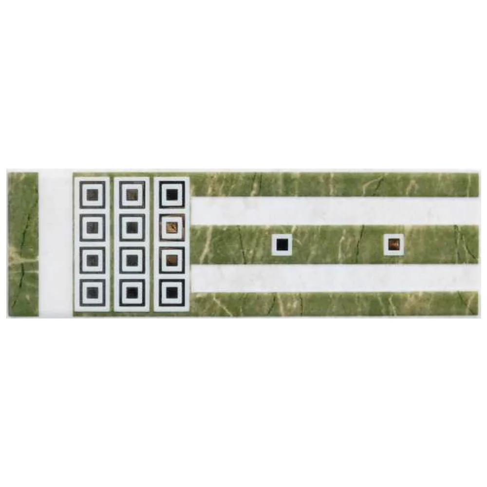 Brau decorativ faianta baie / bucatarie Rebecca Verde  6.5X20  lucioasa