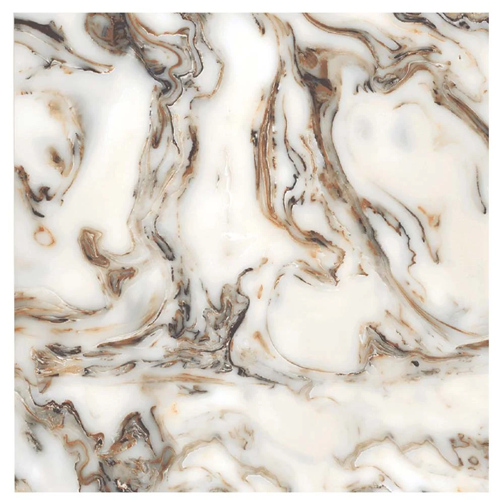 Gresie Exterior / Interior Portelanata River Brown 60 x 60 cm Lucioasa Rectificata Tip Marmura