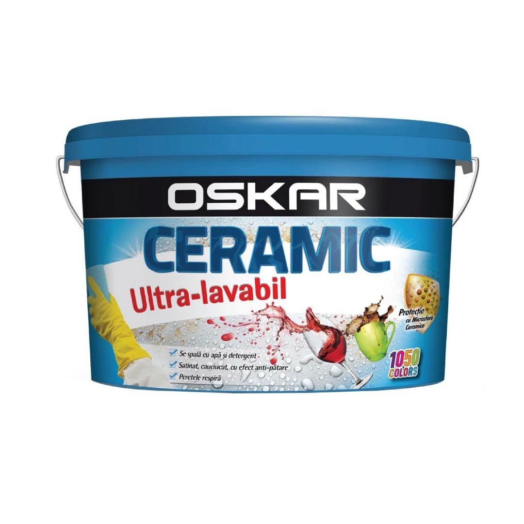 Vopsea Ultralavabila Lucios Pentru Interior Oskar Ceramic Alb 2.5 L