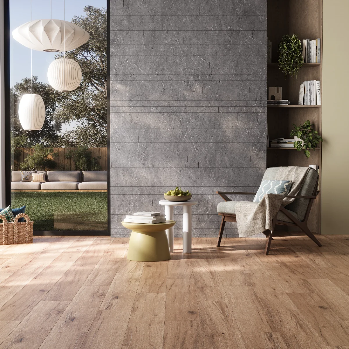 Gresie Tip Parchet Exterior / Interior Shabby Decaf 20 x 120 Cm Mata Portelanata Rectificata