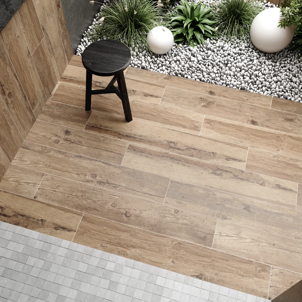 Gresie Tip Parchet Exterior / Interior Tasmanian Oak 20 x 120 cm Mata Portelanata Rectificata