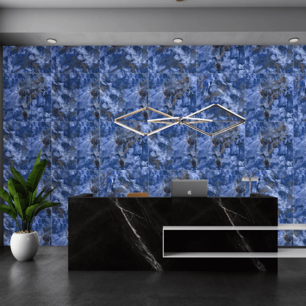 Gresie Exterior / Interior Portelanata Ice Cube 60 x 60 cm Lucioasa Rectificata Tip Piatra Naturala