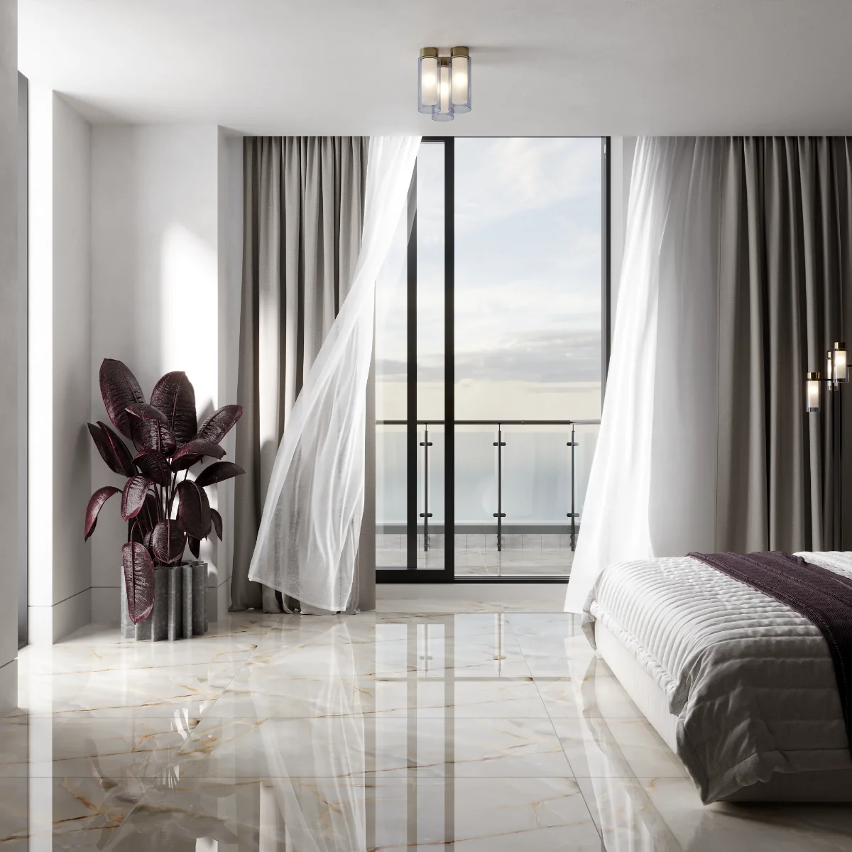 Gresie Rectificata Exterior / Interior Lasa Gold 60 x 120 cm Lucioasa Portelanata Tip Marmura