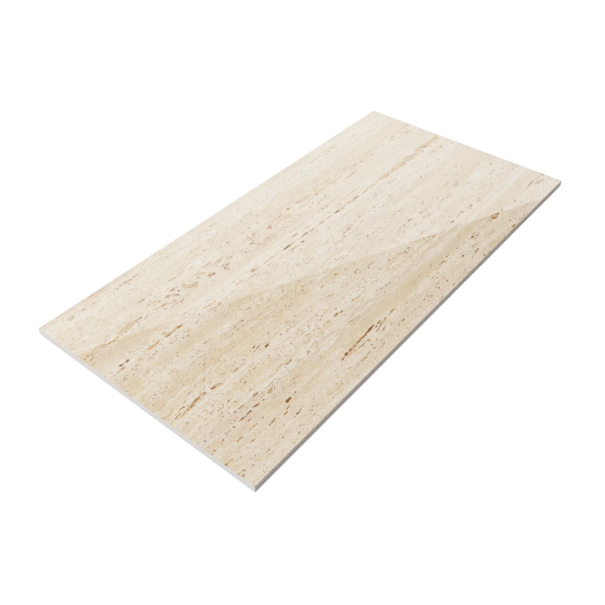 Gresie Rectificata Exterior / Interior Travertino Brass Light 60 x 120 cm Lucioasa Portelanata Tip Piatra Naturala