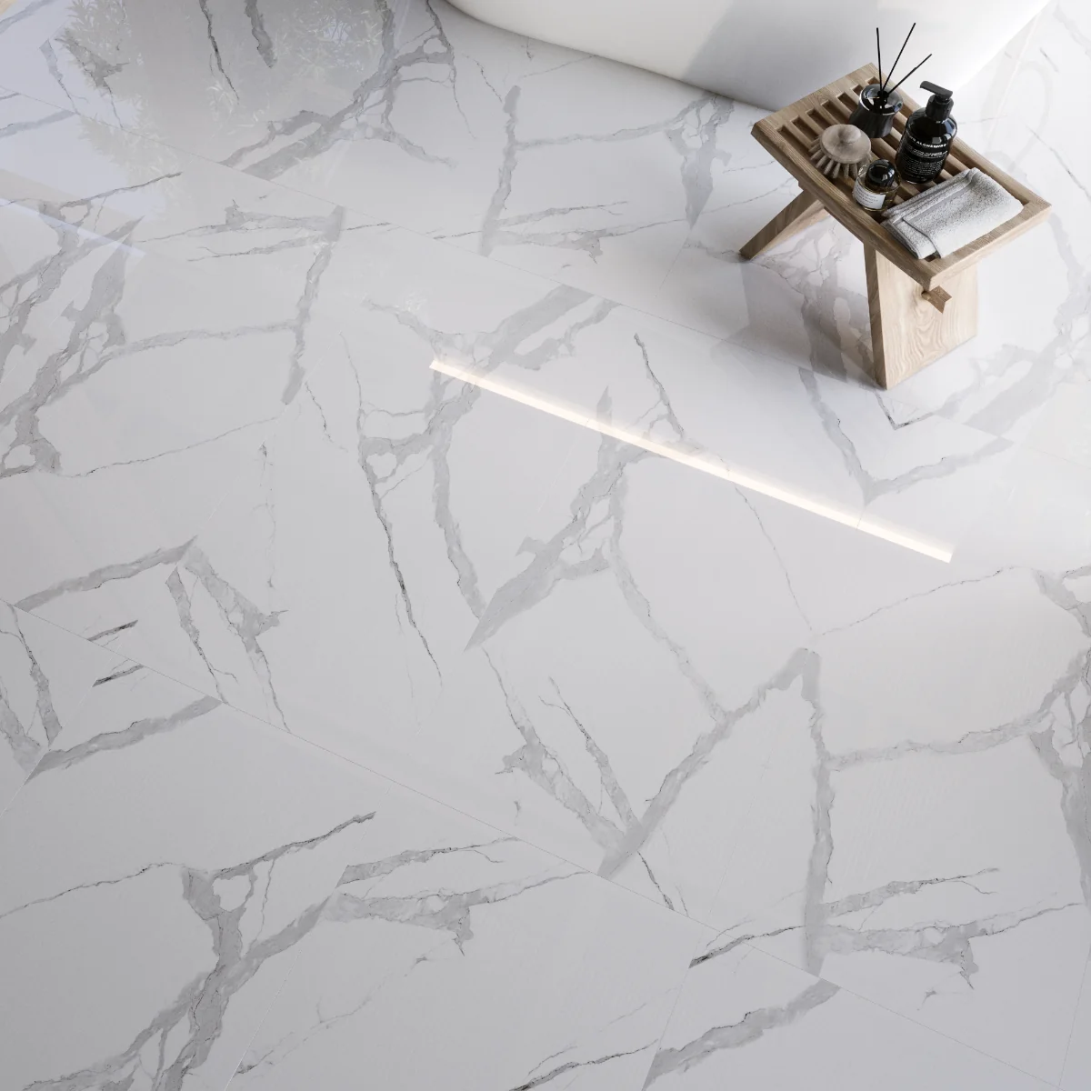 Gresie Rectificata Exterior / Interior Cavavenata Faccia 60 x 120 cm Lucioasa Portelanata Tip Marmura