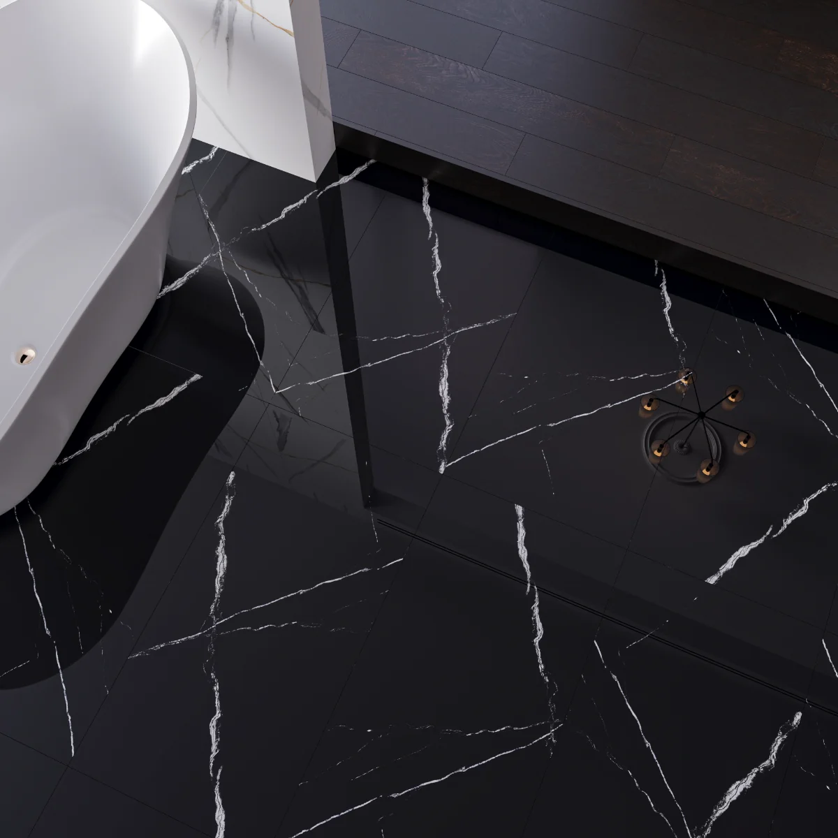 Gresie Rectificata Exterior / Interior Marques White 60 x 120 Cm Lucioasa Portelanata Tip Marmura