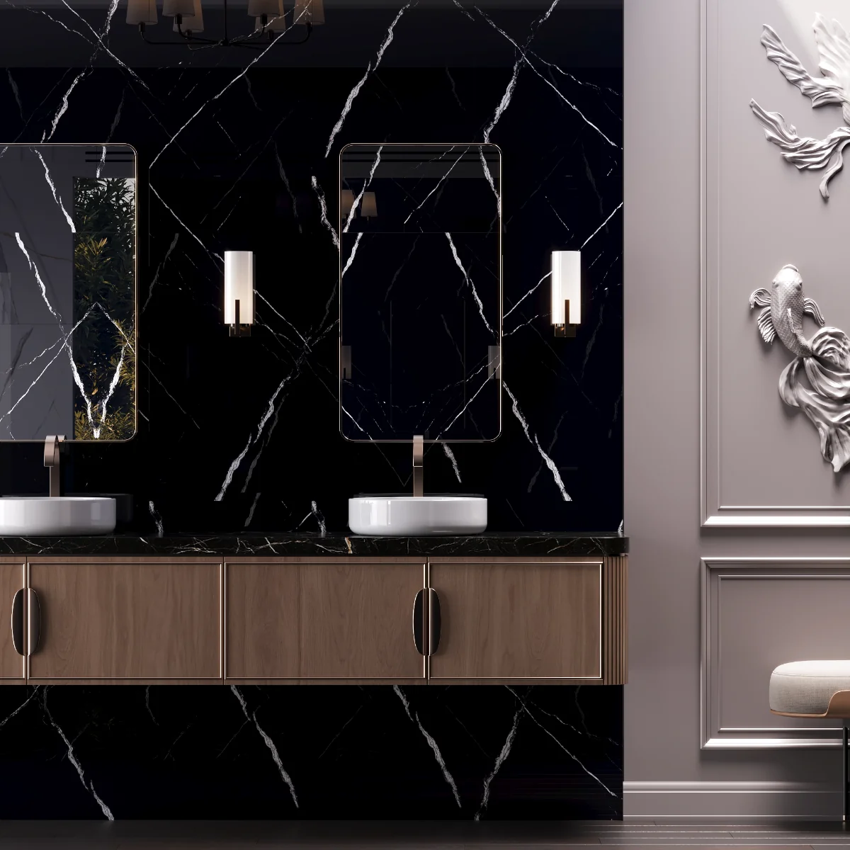 Gresie Rectificata Exterior / Interior Marques White 60 x 120 Cm Lucioasa Portelanata Tip Marmura