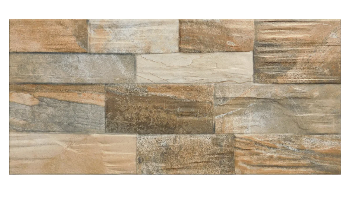 Gresie Exterior / Interior Antiderapanta Terra Brown 30 x 60 Cm Mata Portelanata Tip Piatra