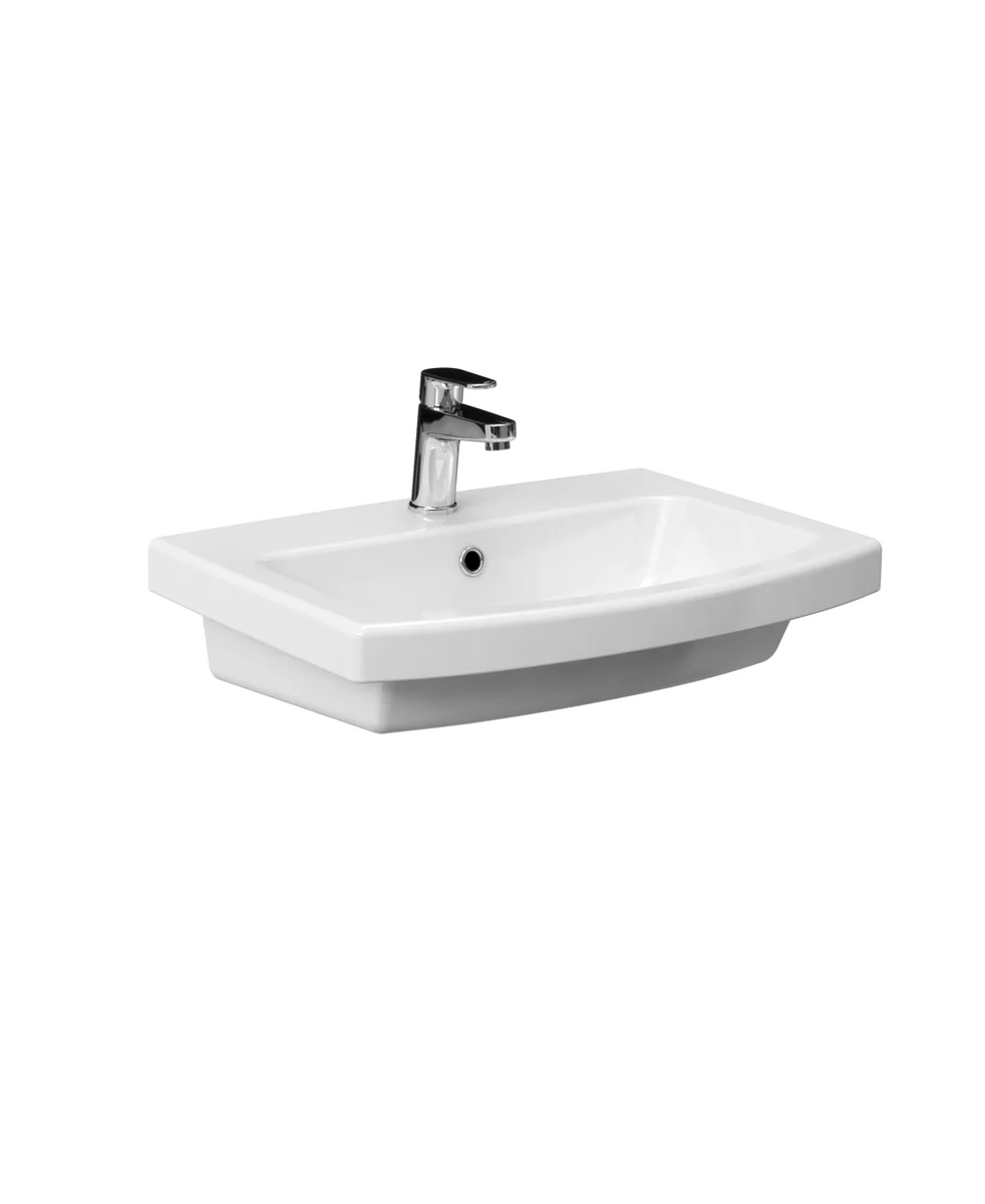 Lavoar Baie Incastrat Alb Lucios Cersanit Easy K102-014 Rectangular 60 Cm Ceramica