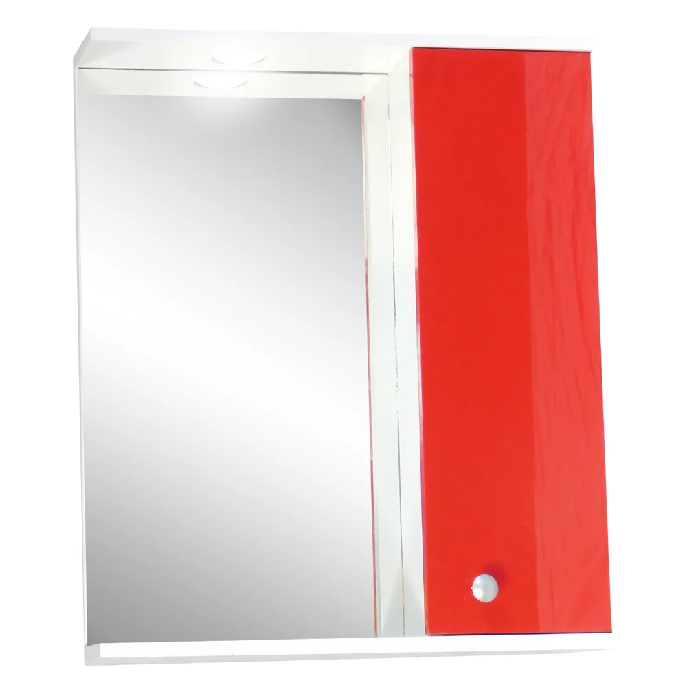 Oglindă Baie Cu Dulap Poliță Și Decupaj Pentru Spot Selena 55x67 cm Roșu