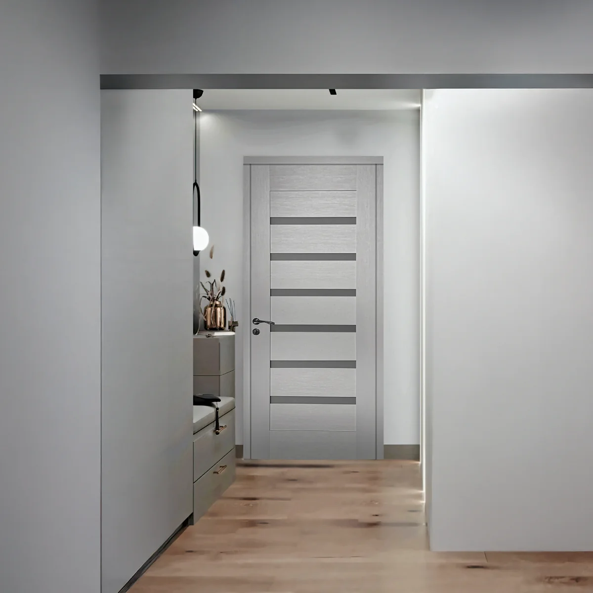 Usa De Interior Din Lemn Cu Geam KMC-034 Alba 2000/600