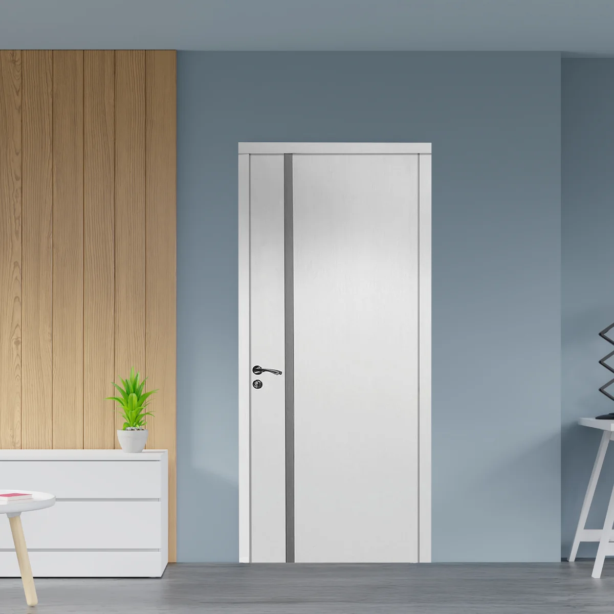 Usa De Interior Din Lemn Cu Geam KMC-035 Alba 2000/800