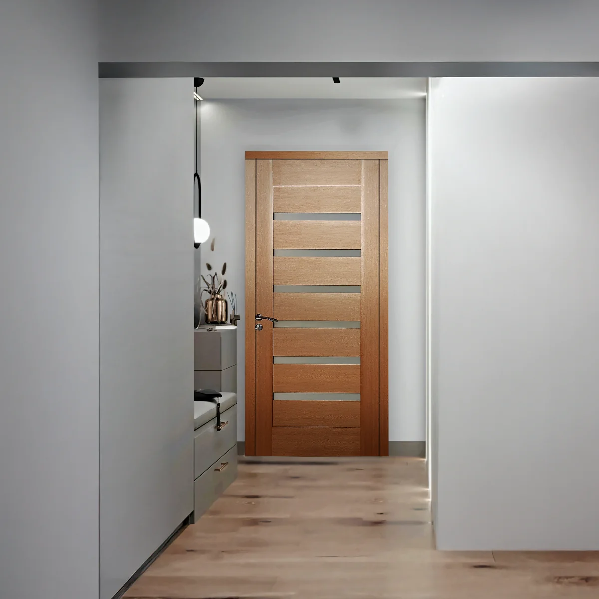 Usa De Interior Din Lemn Cu Geam KMC-034 2000/700 Stejar