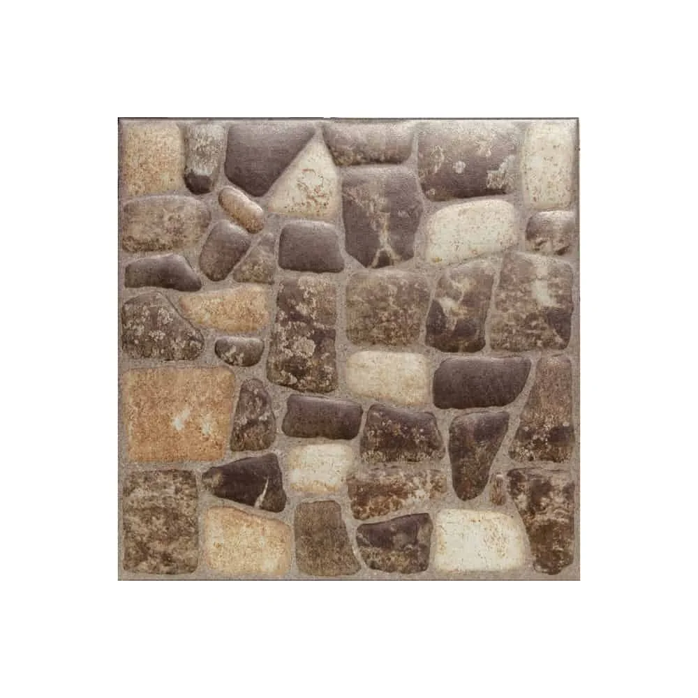 Gresie Exterior / Interior Portelanata Walkway Brown 42.5 x 42.5 Cm Mata Tip Piatra