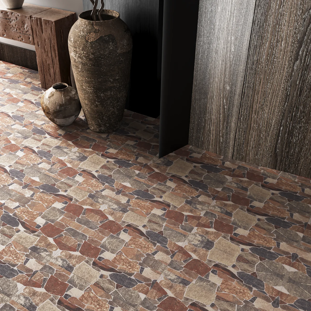 Gresie Exterior / Interior Antiderapanta Kardak Cotto 30 x 60 cm Mata Portelanata Tip Piatra