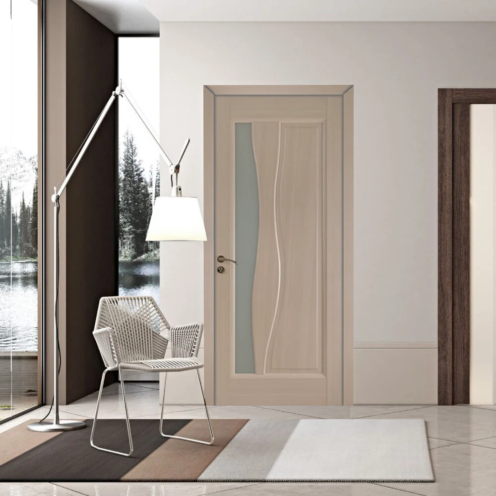 Usa De Interior Din Lemn Cu Geam KMC 323 2000/800 Stejar Deschis