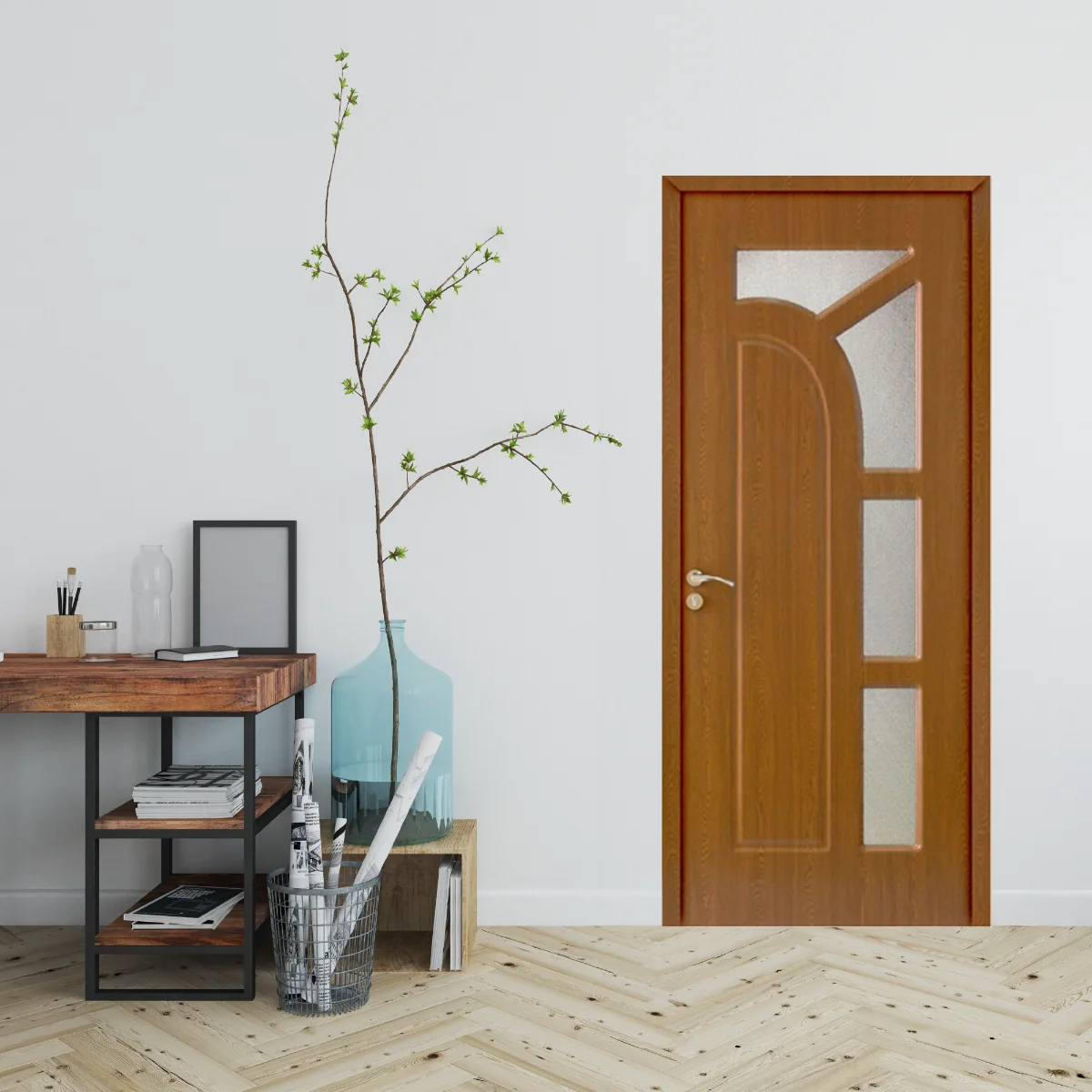 Usa De Interior Din Lemn Modern Cu Geam OP-157 2000/800 Stejar Inchis