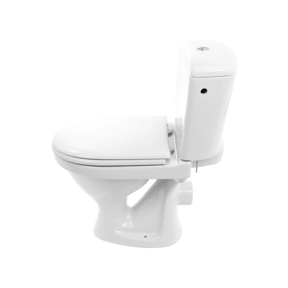 Set Vas WC Pe Pardoseala Cu Rezervor Cersanit Roma 010 + Mecanism Si Capac Polipropilena R02-019 (Evacuare Orizontala)