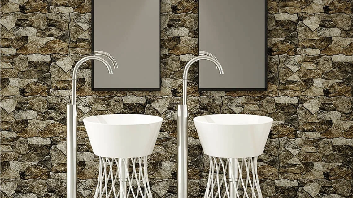 Placa Murala Portelanata Canyon Noce 25X45 Mata