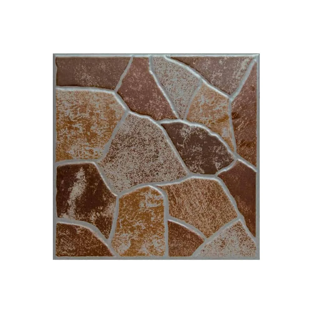 Gresie Exterior / Interior Portelanata Enira Brown 33 x 33 cm Mata Tip Piatra