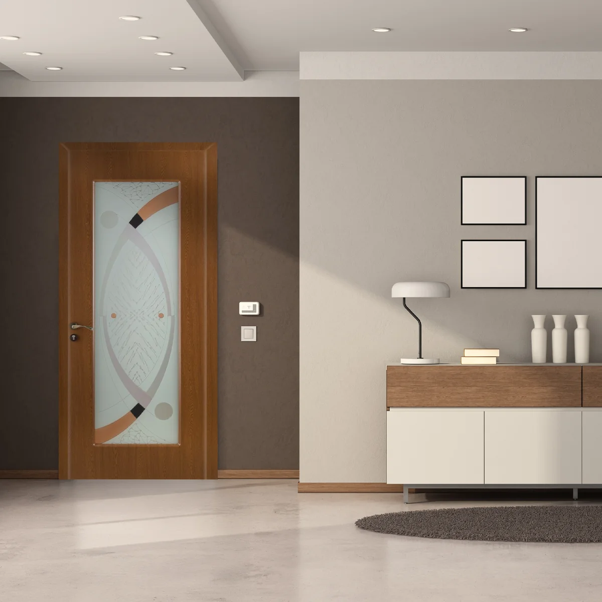 Usa De Interior Din Lemn Fashion Cu Geam FSH 113 2000/700 Stejar Inchis