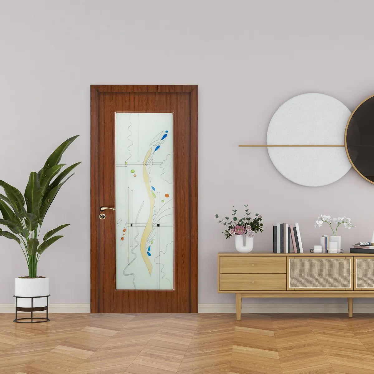 Usa De Interior Din Lemn Fashion Cu Geam FSH 111 2000/800 Teak