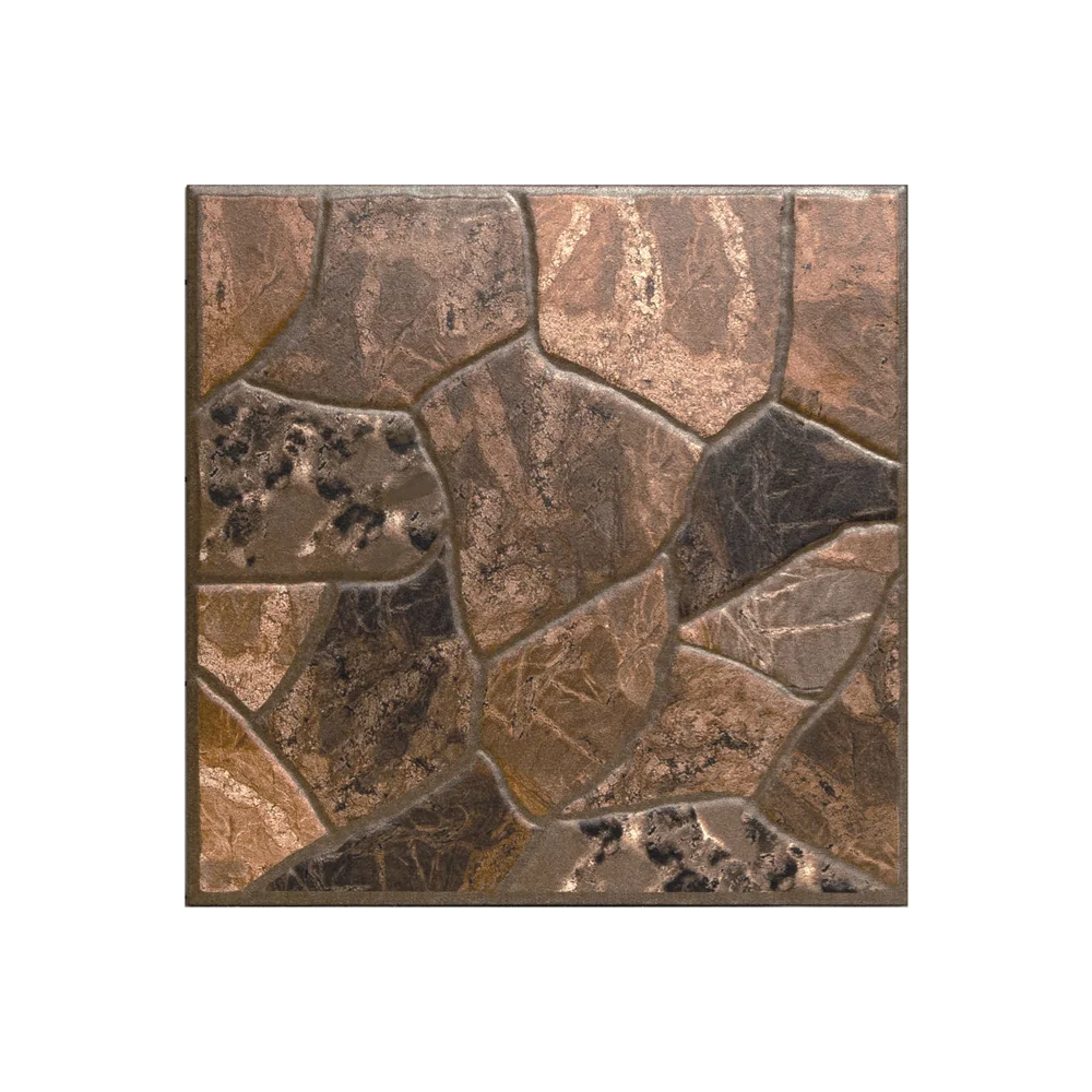 Gresie Exterior / Interior Portelanata Baikal Brown 33 x 33 cm Mata Tip Piatra