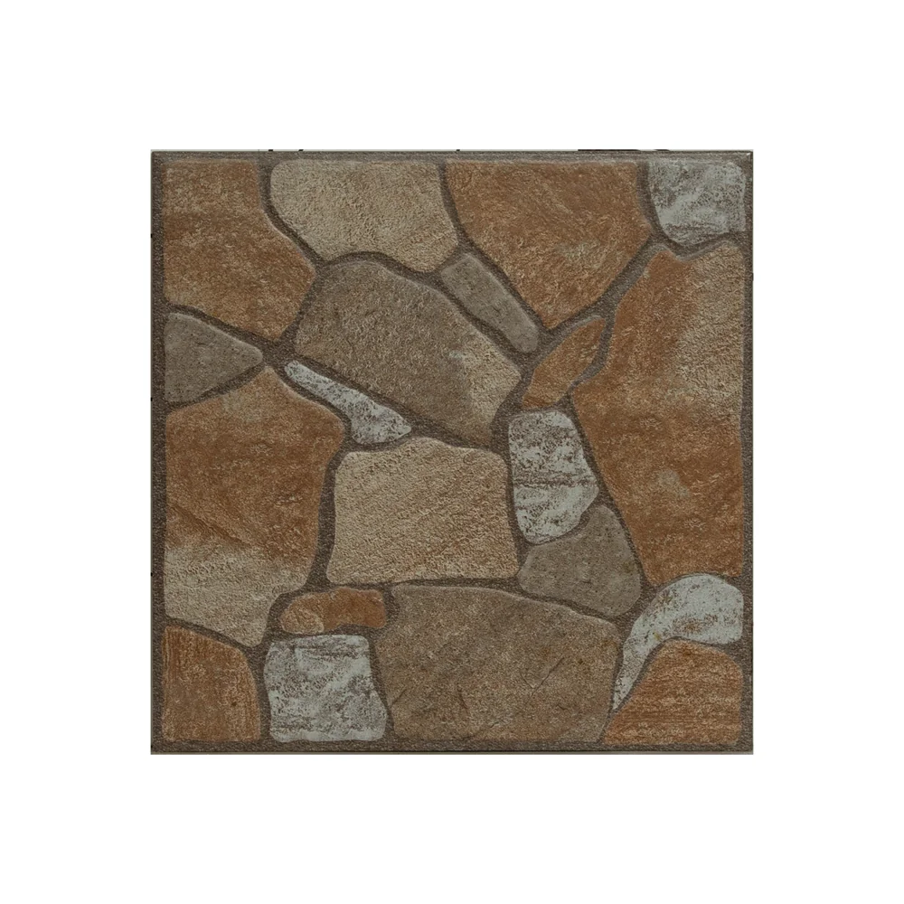 Gresie Exterior / Interior Portelanata Tesla Brown 33 x 33 cm Mata Tip Piatra