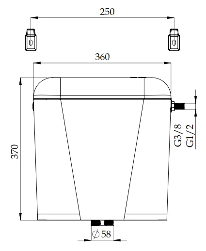 Rezervor WC Semiinaltime Neizolat Viva Alb 1369 2 Viteze