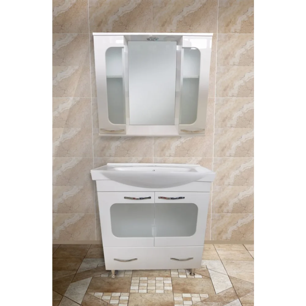 Set Mobilier Baie Aba 3 Piese Alb 80 Cm