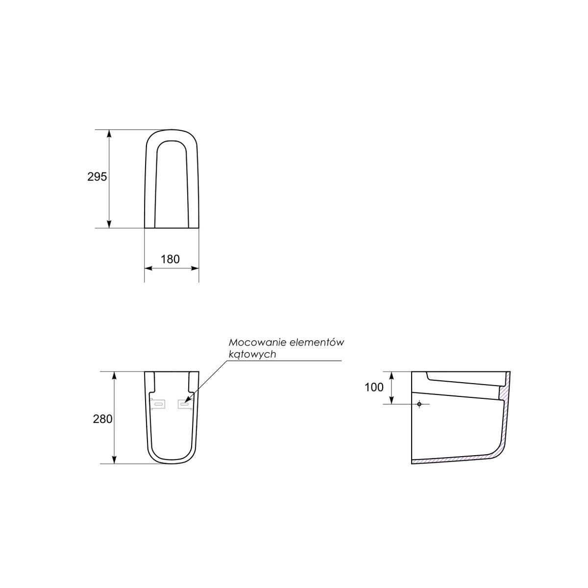 Piedestal Suspendat Lavoar Cersanit Facile K30-011
