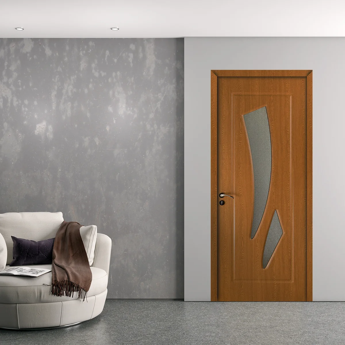 Usa De Interior Din Lemn Modern Cu Geam RA-102 2000/800 Stejar