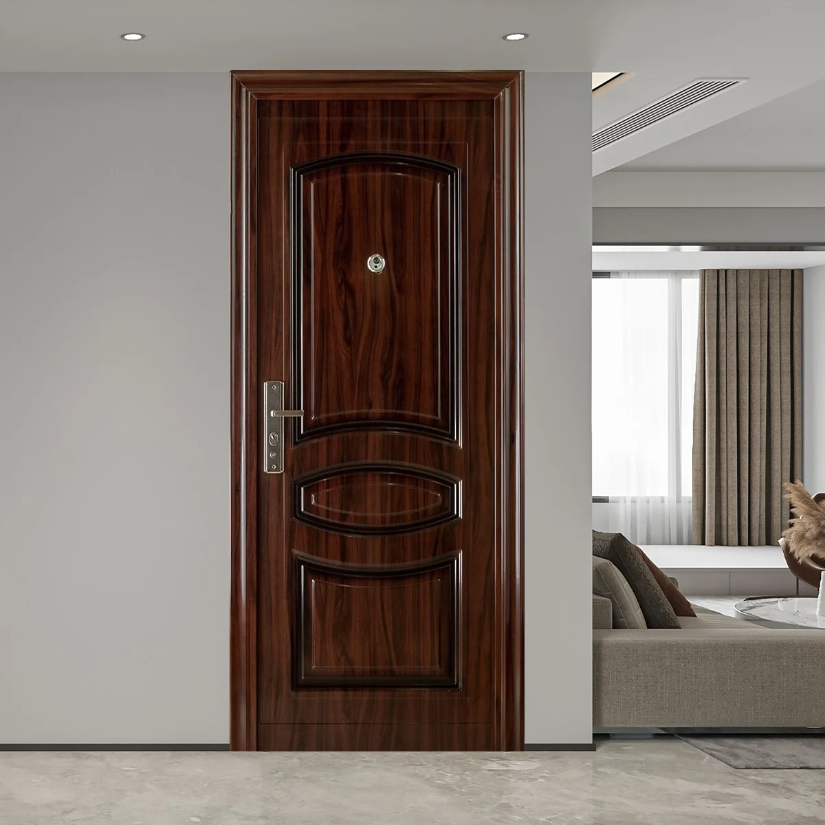 Usa Metalica Intrare REG 04 Maro 86 x 205 cm Dreapta