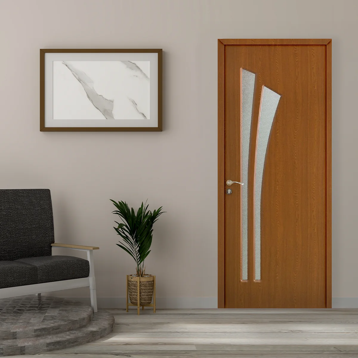 Usa De Interior Din Lemn Modern Cu Geam RA-103 2000/600 Stejar Inchis