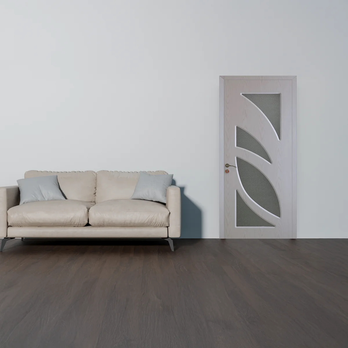 Usa De Interior Din Lemn Modern Cu Geam RA-104 2000/700 Stejar Alb