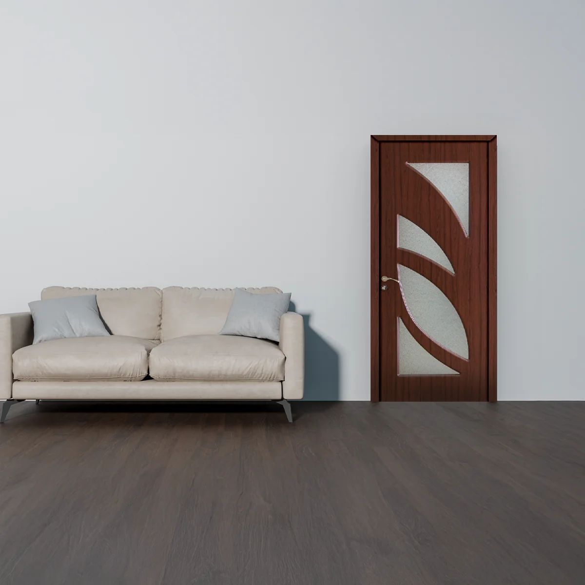 Usa De Interior Din Lemn Modern Cu Geam RA-104 2000/800 Teak