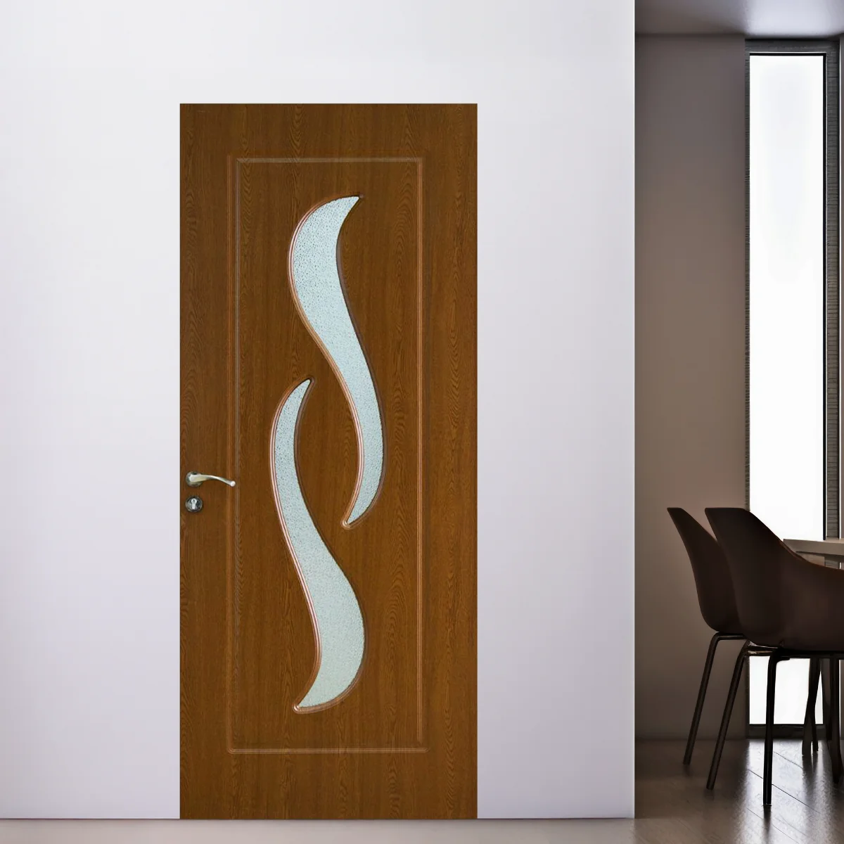 Usa De Interior Din Lemn Modern Cu Geam OP-016 2000/600 Stejar Inchis