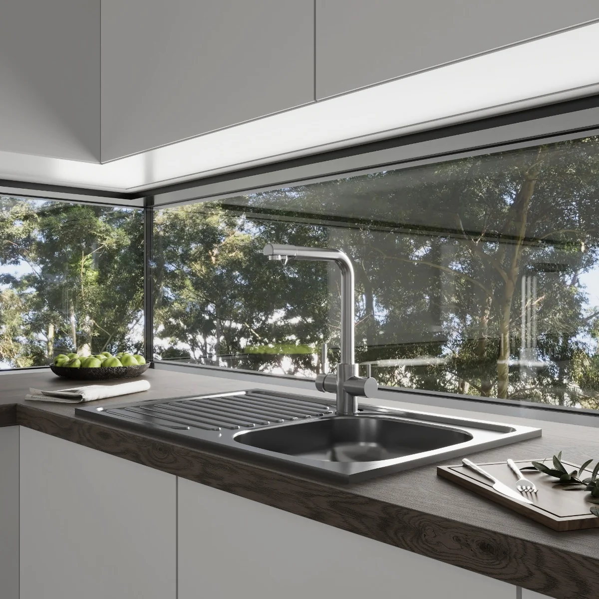 Chiuveta Pentru Blat DE 101 Satin 760 x 435 x 0.5 Dreapta