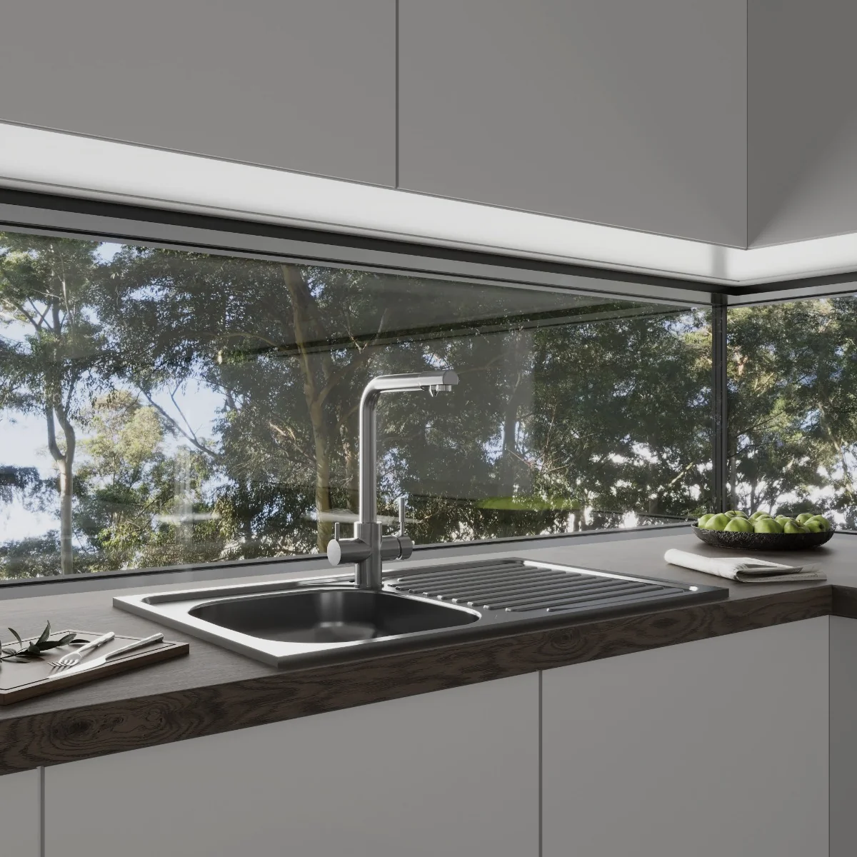 Chiuveta Pentru Blat DE 102 Leinen 760 x 435 x 0.5 Stanga