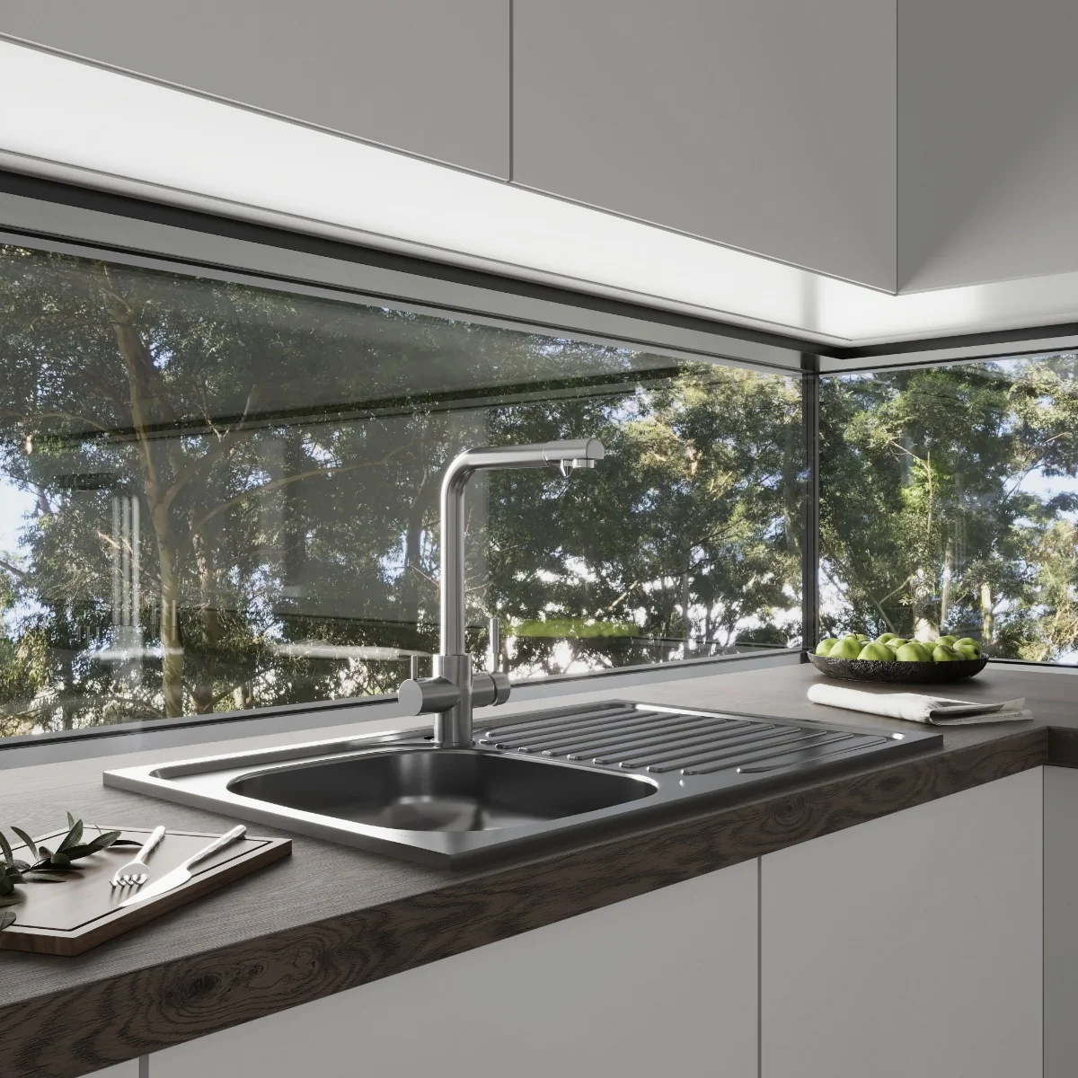 Chiuveta Pentru Blat DE 102 Leinen 760 x 435 x 0.5 Stanga