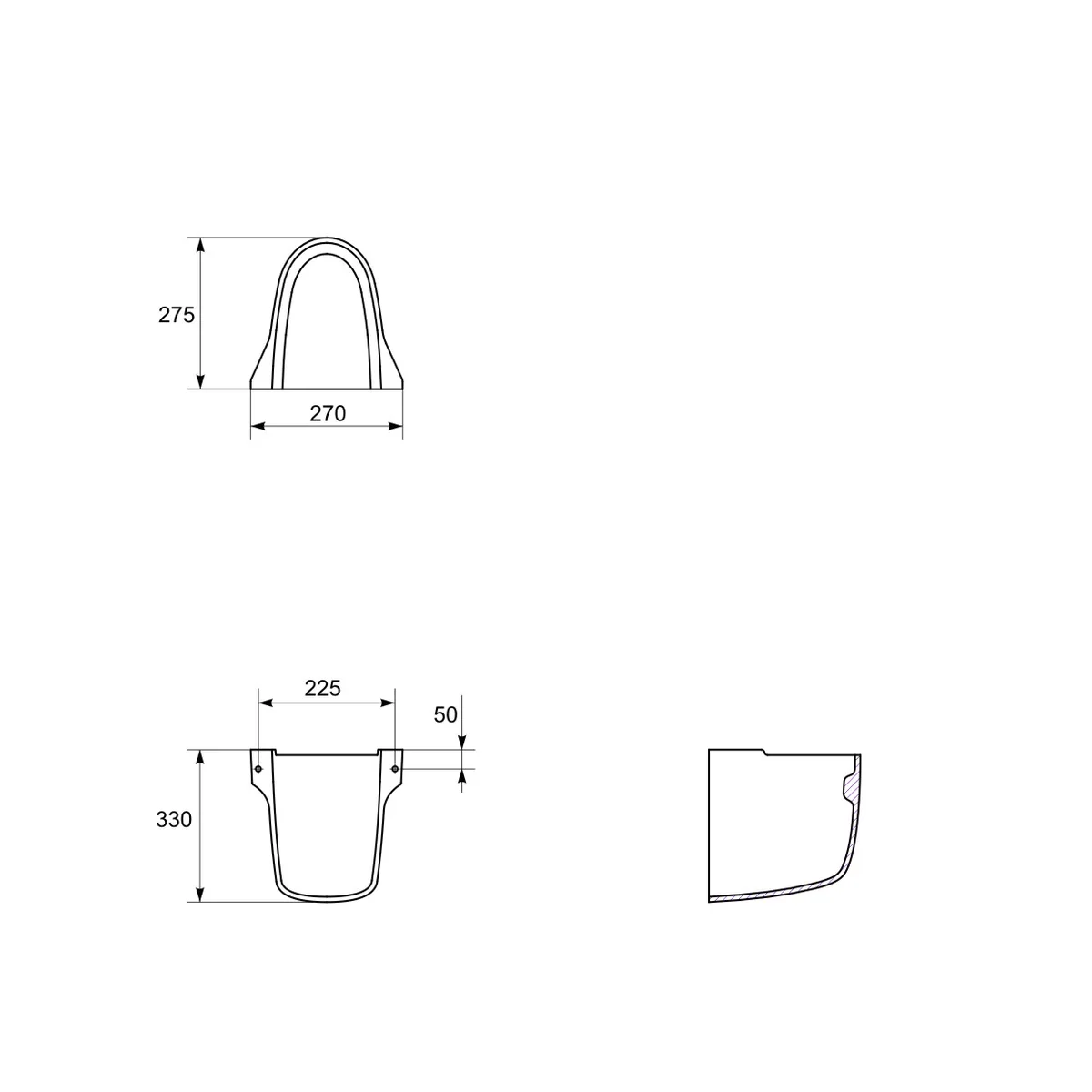 Piedestal Suspendat Lavoar Cersanit President K08-012