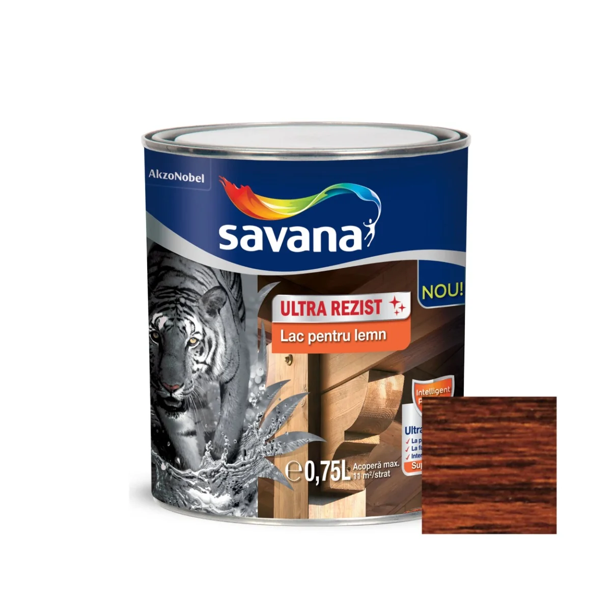 Lac Pentru Lemn Savana Ultra Rezist Mahon Interior/Exterior 0.75L