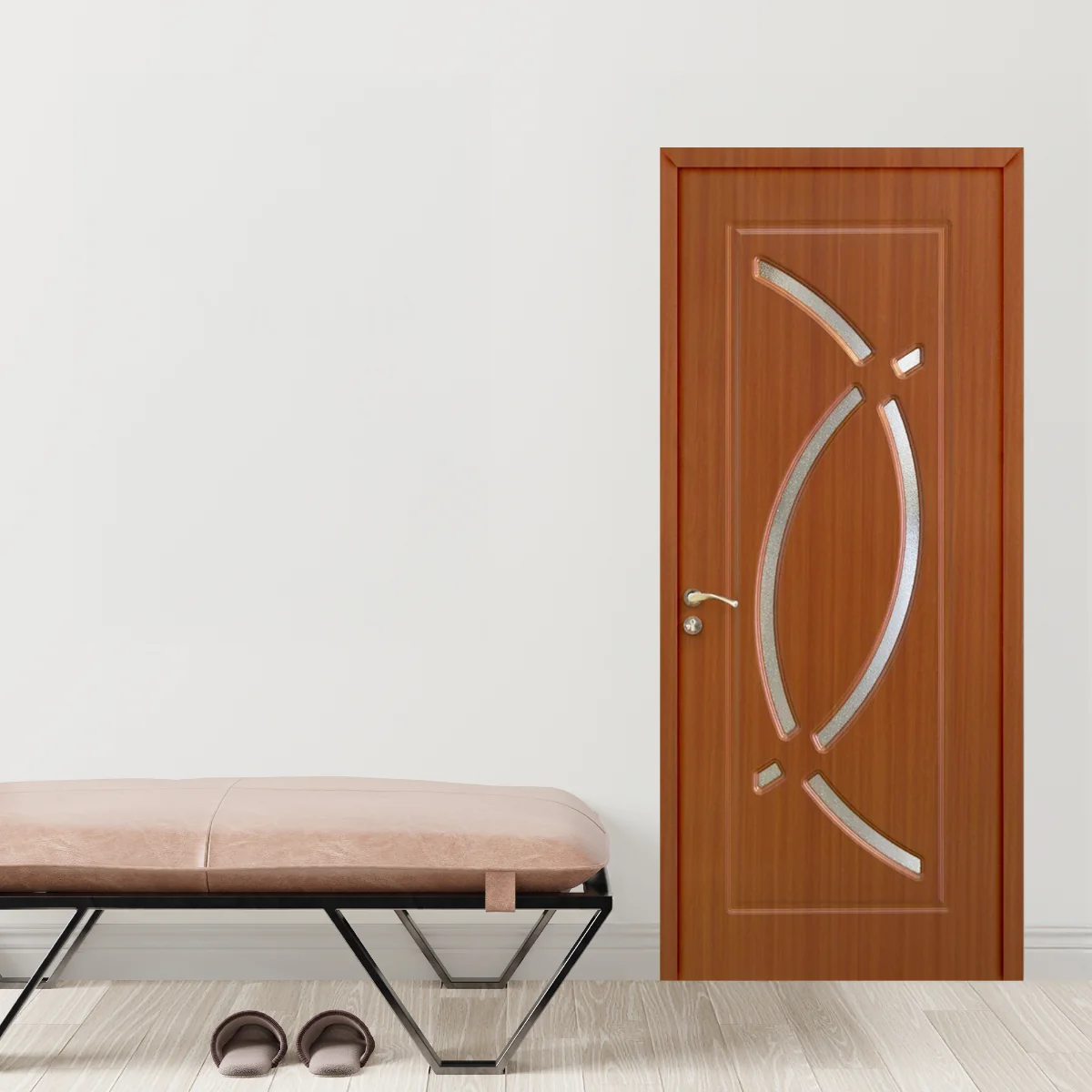 Usa De Interior Din Lemn Modern Cu Geam OP-104 2000/600 Sapelli