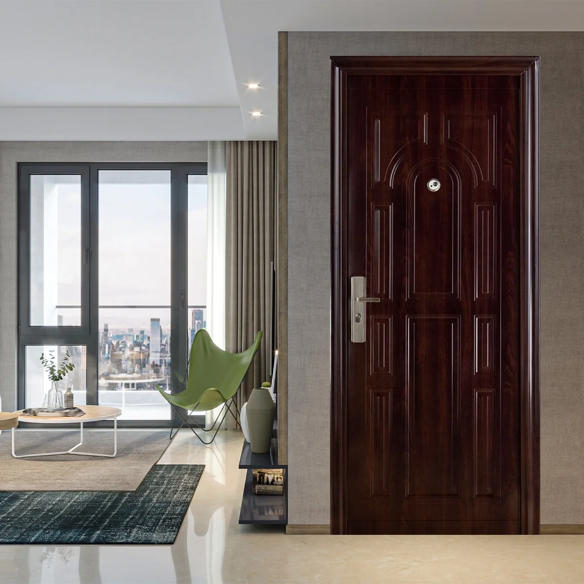 Usa Metalica Intrare REG 33 Maro 86 x 205 cm Dreapta