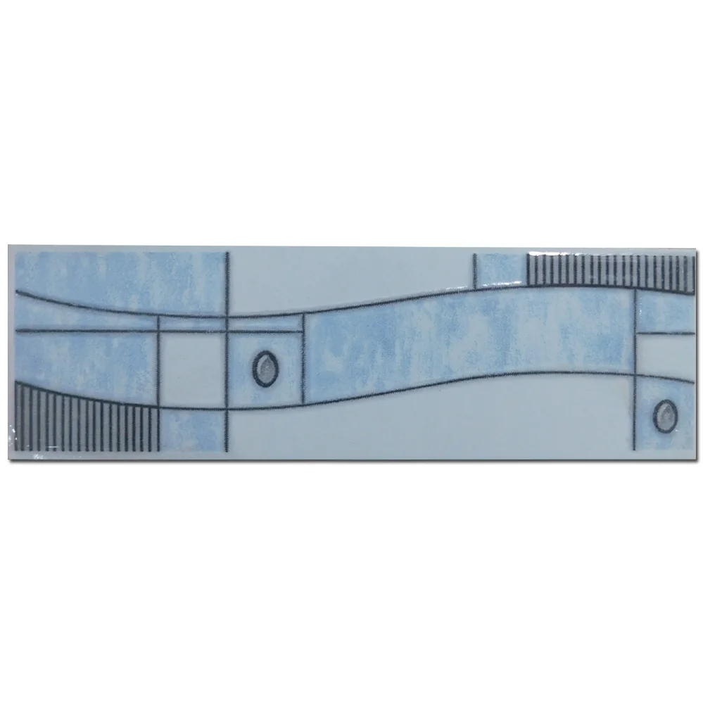 Brau Decorativ Faianță Baie / Bucătărie Aras Blue 8 x 25