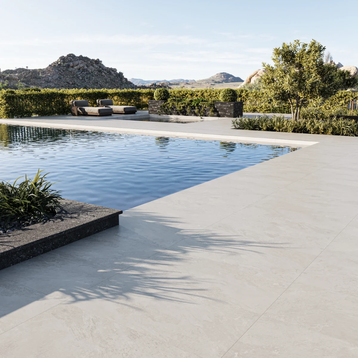 Gresie Antiderapanta Exterior / Interior Soft Slate Silver 60 x 120 Cm Mata Portelanata Rectificata Aspect Ciment