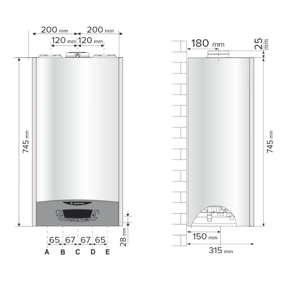 Centrala Termica Murala Clas One Ariston 24 KW Cu Wi-Fi Si Kit Evacuare Inclus