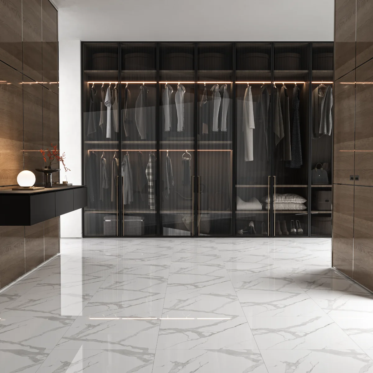 Gresie Rectificata Exterior / Interior Cavavenata Faccia 60 x 60 cm Lucioasa Porțelanată Tip Marmură