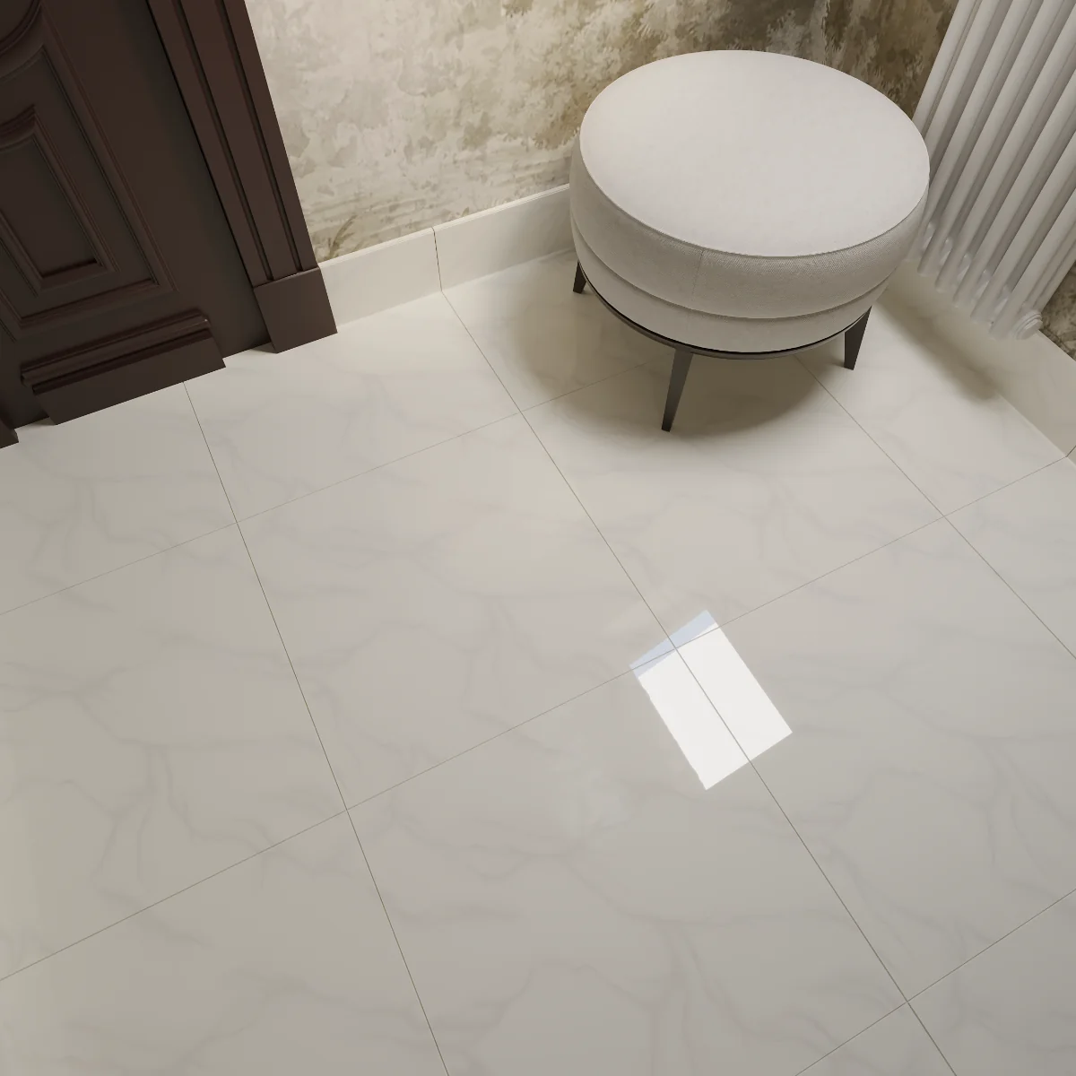 Gresie Exterior / Interior Portelanata Soluble Salt Aziza 60 x 60 cm Lucioasa Rectificata Tip Marmura