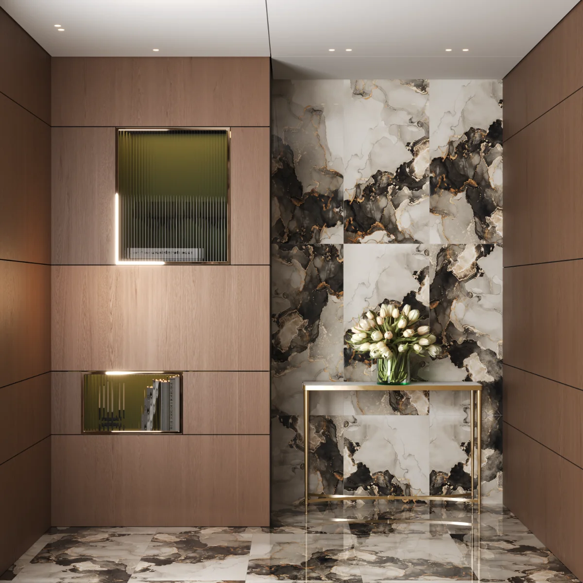 Gresie Portelanata Exterior / Interior Artis Gold 60 x 120 Lucioasa Cm Rectificata Tip Marmura